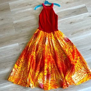 Made in Hawaii.  Hawaiian. Hula. Ball gown dress. Velvet